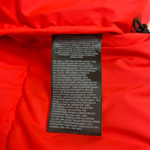 Men's The North Face 1996 Nuptse 700 Fill Down Jacket Size L Brilliant Coral - Picture 9 of 15